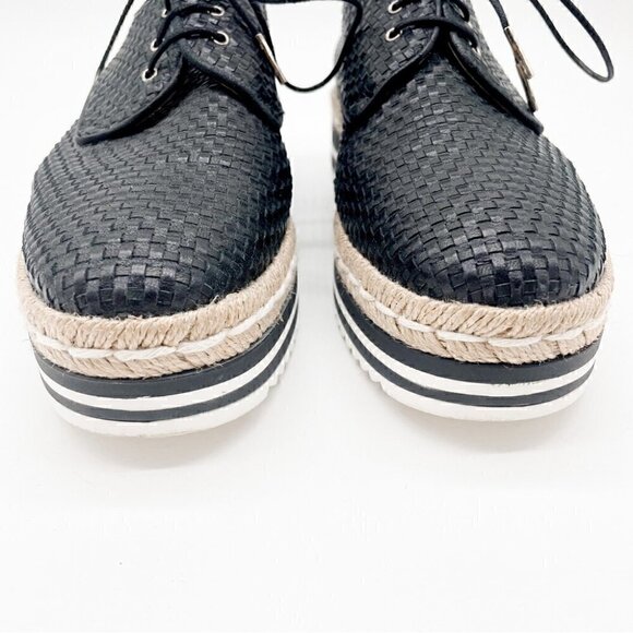 Pons Quintana Black Leather Lace Up Espadrilles, Sz EU 36 - Picture 6 of 15